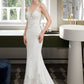 Logan Trumpet/Mermaid V-neck Court Train Stretch Crepe Wedding Dress DLP0013803