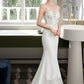 Logan Trumpet/Mermaid V-neck Court Train Stretch Crepe Wedding Dress DLP0013803