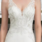 Logan Trumpet/Mermaid V-neck Court Train Stretch Crepe Wedding Dress DLP0013803