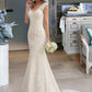 Ciara Trumpet/Mermaid V-neck Court Train Lace Wedding Dress DLP0013804