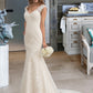 Ciara Trumpet/Mermaid V-neck Court Train Lace Wedding Dress DLP0013804