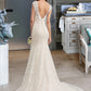 Ciara Trumpet/Mermaid V-neck Court Train Lace Wedding Dress DLP0013804