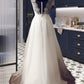 Emerson A-Line V-neck Sweep Train Tulle Wedding Dress DLP0013812