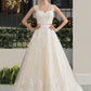 Haleigh Ball-Gown/Princess Sweetheart Court Train Tulle Wedding Dress With Beading Sequins DLP0013813