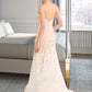 Kim Trumpet/Mermaid V-neck Court Train Wedding Dress With Lace DLP0013814