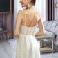 Kira A-Line V-neck Floor-Length Wedding Dress With Lace Split Front DLP0013815