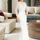 Kirsten Trumpet/Mermaid V-neck Sweep Train Stretch Crepe Wedding Dress With Beading Sequins DLP0013816