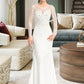 Kirsten Trumpet/Mermaid V-neck Sweep Train Stretch Crepe Wedding Dress With Beading Sequins DLP0013816