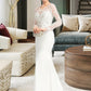 Kirsten Trumpet/Mermaid V-neck Sweep Train Stretch Crepe Wedding Dress With Beading Sequins DLP0013816