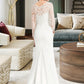 Kirsten Trumpet/Mermaid V-neck Sweep Train Stretch Crepe Wedding Dress With Beading Sequins DLP0013816