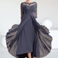 Brittany A-Line Scoop Neck Asymmetrical Chiffon Lace Mother of the Bride Dress With Ruffle DL126P0014531