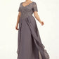 Clara A-line V-Neck Floor-Length Chiffon Lace Mother of the Bride Dress DL126P0014532