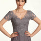 Clara A-line V-Neck Floor-Length Chiffon Lace Mother of the Bride Dress DL126P0014532