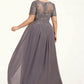 Clara A-line V-Neck Floor-Length Chiffon Lace Mother of the Bride Dress DL126P0014532