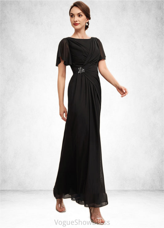 Jayla A-Line Scoop Neck Ankle-Length Chiffon Mother of the Bride Dress With Ruffle Beading DL126P0014533