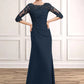 Evie A-Line Scoop Neck Floor-Length Chiffon Lace Mother of the Bride Dress With Ruffle Beading Sequins DL126P0014536