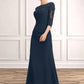 Evie A-Line Scoop Neck Floor-Length Chiffon Lace Mother of the Bride Dress With Ruffle Beading Sequins DL126P0014536