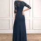 Evie A-Line Scoop Neck Floor-Length Chiffon Lace Mother of the Bride Dress With Ruffle Beading Sequins DL126P0014536