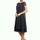 Maleah Empire Scoop Neck Knee-Length Chiffon Mother of the Bride Dress With Beading Sequins DL126P0014537