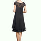 Maleah Empire Scoop Neck Knee-Length Chiffon Mother of the Bride Dress With Beading Sequins DL126P0014537