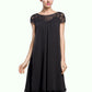 Maleah Empire Scoop Neck Knee-Length Chiffon Mother of the Bride Dress With Beading Sequins DL126P0014537