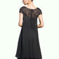 Maleah Empire Scoop Neck Knee-Length Chiffon Mother of the Bride Dress With Beading Sequins DL126P0014537