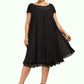 Maleah Empire Scoop Neck Knee-Length Chiffon Mother of the Bride Dress With Beading Sequins DL126P0014537