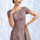 Thirza A-Line Scoop Neck Tea-Length Tulle Lace Mother of the Bride Dress DL126P0014538