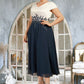 Yareli A-Line V-neck Tea-Length Chiffon Lace Mother of the Bride Dress DL126P0014539