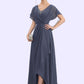 Lilliana A-Line V-neck Asymmetrical Chiffon Mother of the Bride Dress With Beading Sequins DL126P0014541