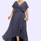 Lilliana A-Line V-neck Asymmetrical Chiffon Mother of the Bride Dress With Beading Sequins DL126P0014541