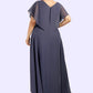 Lilliana A-Line V-neck Asymmetrical Chiffon Mother of the Bride Dress With Beading Sequins DL126P0014541