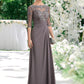 Marianna A-Line Scoop Neck Floor-Length Chiffon Lace Mother of the Bride Dress With Beading Sequins DL126P0014546