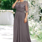 Marianna A-Line Scoop Neck Floor-Length Chiffon Lace Mother of the Bride Dress With Beading Sequins DL126P0014546