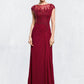 Savannah Sheath/Column Scoop Neck Floor-Length Chiffon Mother of the Bride Dress With Ruffle Beading Appliques Lace Sequins Split Front DL126P0014549