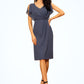 Blanche Sheath/Column V-neck Knee-Length Chiffon Mother of the Bride Dress With Ruffle DL126P0014552