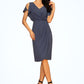 Blanche Sheath/Column V-neck Knee-Length Chiffon Mother of the Bride Dress With Ruffle DL126P0014552