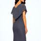 Blanche Sheath/Column V-neck Knee-Length Chiffon Mother of the Bride Dress With Ruffle DL126P0014552