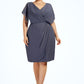 Blanche Sheath/Column V-neck Knee-Length Chiffon Mother of the Bride Dress With Ruffle DL126P0014552