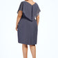 Blanche Sheath/Column V-neck Knee-Length Chiffon Mother of the Bride Dress With Ruffle DL126P0014552