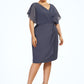 Blanche Sheath/Column V-neck Knee-Length Chiffon Mother of the Bride Dress With Ruffle DL126P0014552