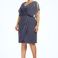 Blanche Sheath/Column V-neck Knee-Length Chiffon Mother of the Bride Dress With Ruffle DL126P0014552