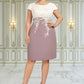 Leah Sheath/Column Scoop Neck Knee-Length Chiffon Lace Mother of the Bride Dress DL126P0014559