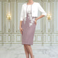 Leah Sheath/Column Scoop Neck Knee-Length Chiffon Lace Mother of the Bride Dress DL126P0014559