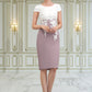 Leah Sheath/Column Scoop Neck Knee-Length Chiffon Lace Mother of the Bride Dress DL126P0014559