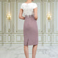 Leah Sheath/Column Scoop Neck Knee-Length Chiffon Lace Mother of the Bride Dress DL126P0014559