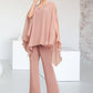 Sadie Jumpsuit/Pantsuit V-neck Floor-Length Chiffon Mother of the Bride Dress With Beading DL126P0014560