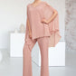 Sadie Jumpsuit/Pantsuit V-neck Floor-Length Chiffon Mother of the Bride Dress With Beading DL126P0014560