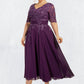 Cora A-line V-Neck Tea-Length Chiffon Lace Mother of the Bride Dress With Sequins DL126P0014561