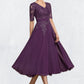 Cora A-line V-Neck Tea-Length Chiffon Lace Mother of the Bride Dress With Sequins DL126P0014561